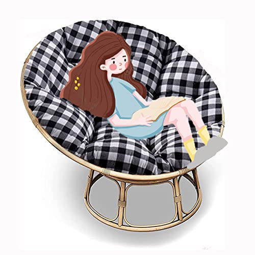 SRHWBF Papasan-Kissen Papasansessel Kissen Papasan-Sitzkissen Stuhlkissen Für Innen Balkon Draus Schaukelstuhlkissen (NUR Kissen) (F7 Ø140cm/55.1 in)