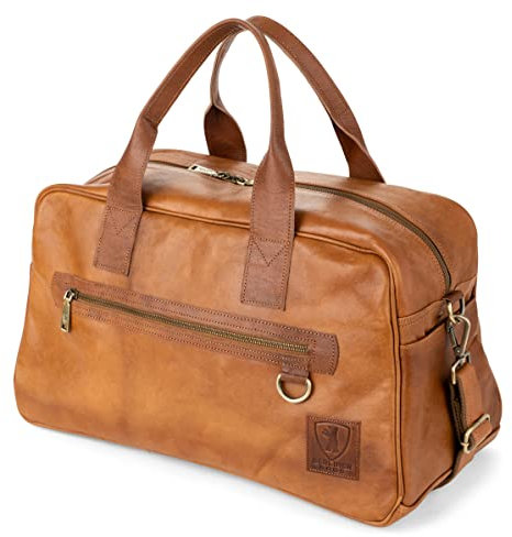 Berliner Bags Vintage Weekender Austin M aus Leder, Reisetasche für Damen und Herren - Braun