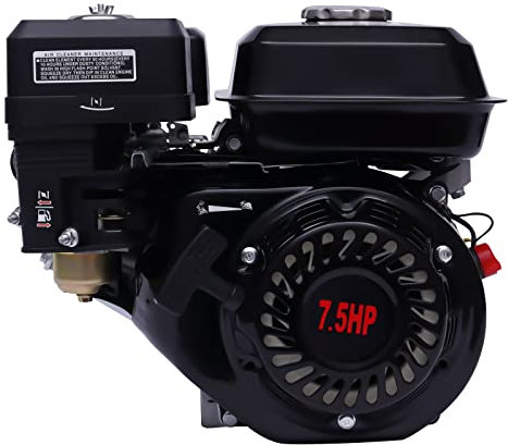 Luftgekühlter Motor OHV Benzinmotor Benzin Motor 4 Takt 7.5 PS 210CC Benzinmotor Bootsmotor Standmotor Kartmotor 5.1 KW 3600 U/min Luftkühlung Benzinmotor (Schwarz)