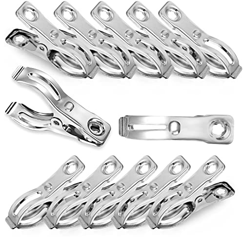 Samhopo 40 Pcs 2.3 Inch Row Cover Clips, Garden Clips for Netting, Greenhouse Clamps Made of Stainless Steel, Have a Strong Grip of Greenhouse Clips, For 1/2'', 3/4'', 1'' Garden Hoops