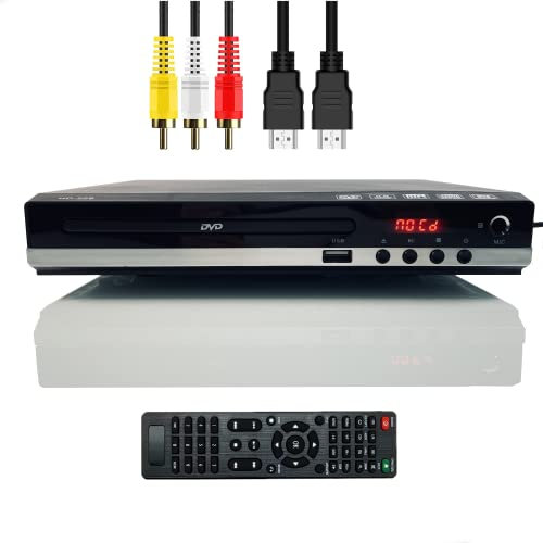 Lecteur DVD TV Avec Sorties HDMI/AV - Toutes Régions, Multimédia USB 1080p Full HD Pour La Maison, Télécommande Incluse