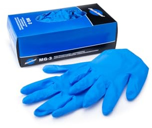Park Tool MG-3 Werkstatthandschuhe Größe S (100 St.) puderfrei und latexfrei Werkstatt-Handschuh Arbeitshandschuhe Fahrradreparatur Fahrradzubehör blau Schutzhandschuhe Fahrradwerkstatt