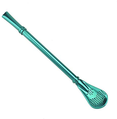 Cuchara De Paja Para Beber De Metal Cuchara De Paja Para Beber Reutilizable Cuchara De Paja De Acero Inoxidable Lavable Para Restaurante En Casa(Green)