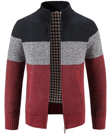 OlyljpinZ Cárdigan de Punto para Hombre Cuello Alto Casuales Chaqueta Otoño Invierno Cálido Suéter Grueso Jersey de Manga Larga con Forro Polar Clásico Abrigo Jerséis Rebecas Sudaderas con Cremallera
