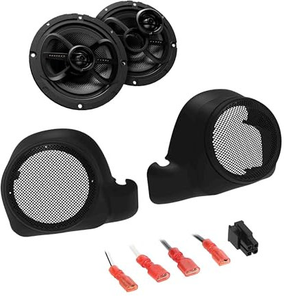 Metra Saddle Tramp INFKPTCKIT Twin-Cooled Engine Speaker Kit mit 16,5cm / 6,5 Koax-Lautsprechern passend für Harley-Davidson® 2014-2022
