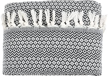 Tuiste Tagesdecke, Baumwolle, Couchüberwurf, Sofadecke, kuschelige TV-Decke, Couchdecke, Sesseldecke, Wendedecke, Bettüberwurf, Couch Überzug, Sommerdecke, Picknickdecke (Anthrazit Grau, 250x265 cm)