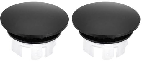 sourcing map Copertura per troppopieno per lavello, 2 anelli di troppopieno per lavello da bagno e cucina, inserto per foro di scarico in tappo rotondo, nero