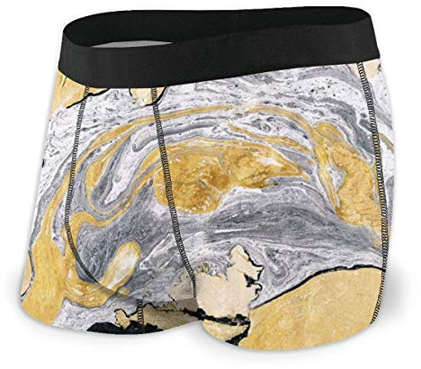 SJOAOAA Herren-Boxershorts, klassisch, Grau, Gold, Silber, Marmor, Stretch, Unterwäsche, weiche Unterwäsche, bequem, Herren-Boxershorts, Schwarz , M
