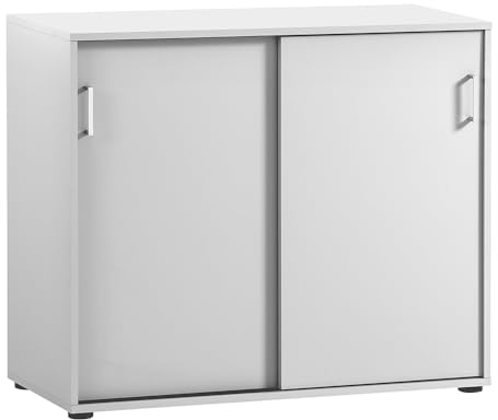 Aktenschrank Schiebetürenschrank Büro Schrank Büroschrank 65cm in weiß