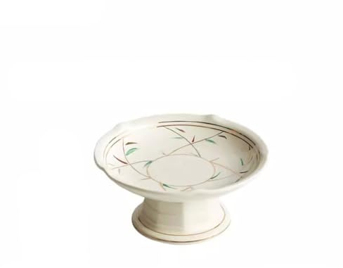 FEELIN Fruit Bowl Snack Containers High Plate Ceramic Pre-dinner Plate Tea Room Fruit Plate Dessert Plate Japanese Restaurant Small Dish Plate Tableware Plate Breakfast Bowls (Color : D)