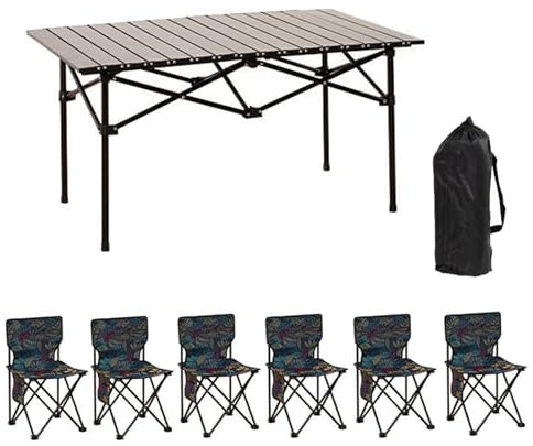 Outdoor-Campingstuhl-Sets mit Tisch, klappbarer Campingtisch und Stühle aus Aluminiumlegierung mit Seitentaschen und Tragetaschen, zum Angeln, Wandern und Sport