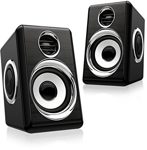 Boomboxes - Altavoz USB + AUX para ordenador, con cable, amplificación de graves, 4 membranas para ordenador portátil, escritorio, altavoces de 8 W de alto rendimiento (color blanco-melocotón5)