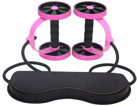 Bauchroller Bauchtrainer Starkes Bauchrad, Multifunktionales Bauchtrainingsgerät, Bauchtrainer, Heimfitness Bauchmuskeltrainer(Pink)