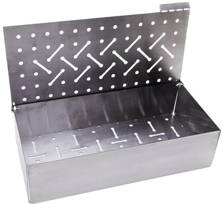 perfk Räucherbox aus Edelstahl, Außengrill, BBQ-Box, Smokey hinzufügen, Geschenke, Grillzubehör, Tops Grill, Räucherbox für Gasgrill, Hinterhof