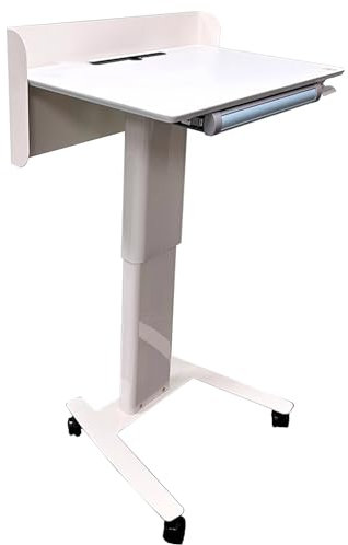 Tragbares Podium, Podiumständer mit Rädern, Tragbarer Podiumständer, Elektrischer Lift-Podiumständer, Höhenverstellbarer Rollschreibtisch, Geeignet für Klassenzimmer, Vorlesungen, Besprechungen,