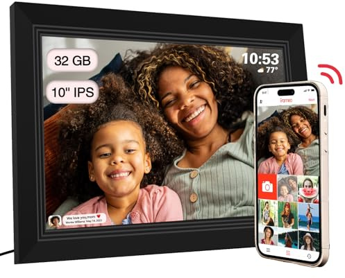 FRAMEO Digital Picture Frame- 10.1inch Digital Photo Frame with 1080 IPS Touch Screen HD Disply,Built-in 32GB Storage,Wall-Mounted,Digital Frame Share Photos and Videos via FRAMEO App