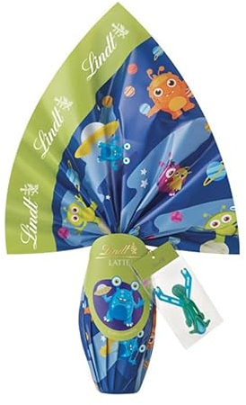 Lindt Uova di Pasqua per Bambini di Cioccolato al Latte, con Doppia Sorpresa, Alieni, Formato 240 g