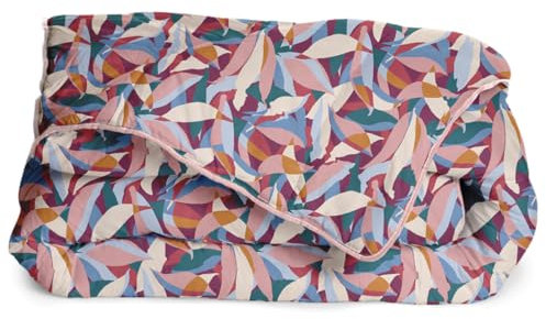 Bleu Calin Couette Imprimée Chaude Imna 220x240cm Lit 2 Places - Microfibre - Édredon 400g/m² - Fabriqué en France - Multicolore