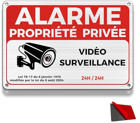 FloraVigo Panneau de Propriété Privée avec Alarme de Sécurité - 22×15 cm en Aluminium, Intérieur/Extérieur (ALARME PROPRIÉTÉ PRIVÉE)