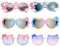JSTHHTT 6 Paires Lunettes de Soleil Enfant, Coeur et Fleurs Lunette Drole, Mignonnes Licorne Abeille Lunettes, Lunettes de soleil UV400, pour Garçons et Filles (Bleu)