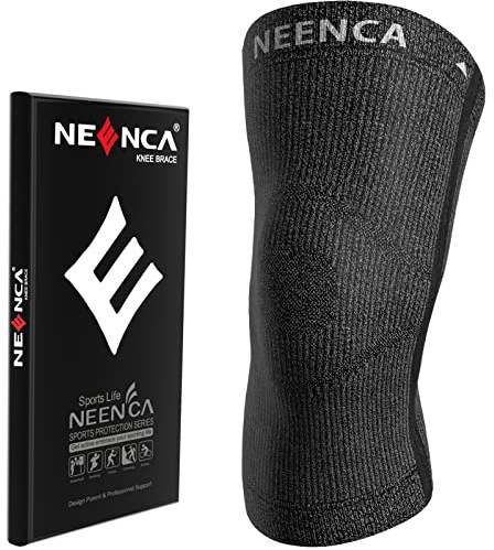 NEENCA Knee Brace for Women men - Knee Compression Sleeve for Knee Pain Relief HX020 (Black, X-Large)