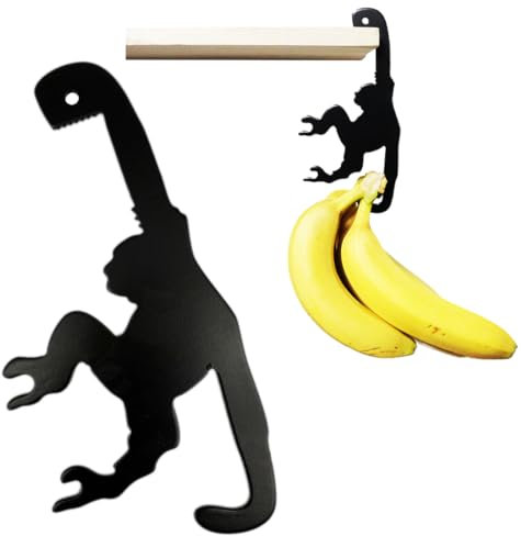WUSJCOF Witziger Affen Bananenhalter, Bananenhaken, Küchen Gadgets für die Küche zum Aufhängen von Bananen, Weintrauben und anderem Obst