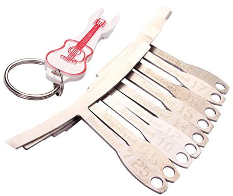 Toyvian 9piezas Herramientas Cuidado Guitarra Medidor De Radio Para Guitarra Medidor De Radio Para Diapasón Puente y Sillín Con Llavero De Color Aleatorio Para Luthier y Reparación De Inst