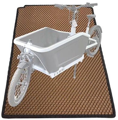 EVA Drive Premium Schutzmatte für Cube Cargo| Lastenrad Fußmatten Teppiche | Lastenrad Zubehör | mit Einfassung | Farbe Braun