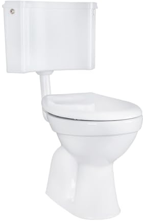 Belvit WC Set Taharet Bodenabgang mit Bidet Funktion | Softclose Sitz, Eck Aufputzspülkasten, AP2001
