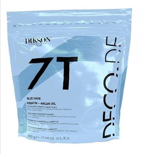 Dikson Professional Blu Hade 7T Polvere Decolorante Blu con Cheratina e Olio di Argan, 500g, Azione Anti-Giallo e Anto-arancio