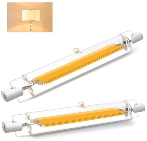 ZJZG R7S LED 78mm, R7S 78mm Dimmbar 10W Ersatz für 100W Halogen Leuchtmittel, Leuchtmittel LED Stab Warmweiß 3000K 1000LM, Kein Flackern, 360°Abstrahlwinkel, 2er Pack