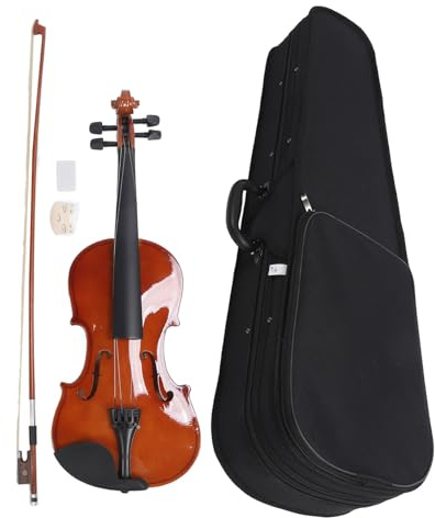 Eujgoov Violino Acustico Legno Principiante Starter Student Starter STURDY Principiante 4/4 Basswood Wire String Violi Conveniente e Pratico per Ampia Applicazione
