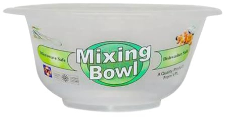 QUANTA Clear Plastic Mixing Bowl – Microwave & Dishwasher Safe | Lightweight, Durable & Reusable Bowl for Food Prep, Baking, Salad, Fruit, and Serving – Transparent Kitchen Bowl (Extra Large - 30cm)