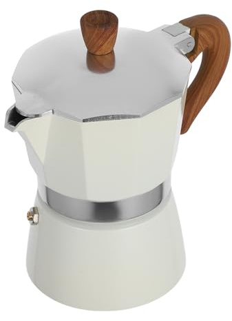 Veemoon Caffettiera Moka 150ml Coperchio Antiscottatura e Impugnatura Ergonomica Antiscivolo, Bollitore per Caffè Artigianale in Casa e Ufficio, Macchina per Espresso Design Semplice