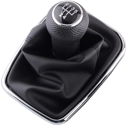 JFRKGMU Para VW Para Golf 4 IV MK4 GTI R32 Para Bora Para Jetta 1999-2005 MT 5/6 Perilla Cambio Velocidad Palanca Cambios Gaitor Boot PU Cuero Pomo Cambios Palanca(5 Speed Silver)
