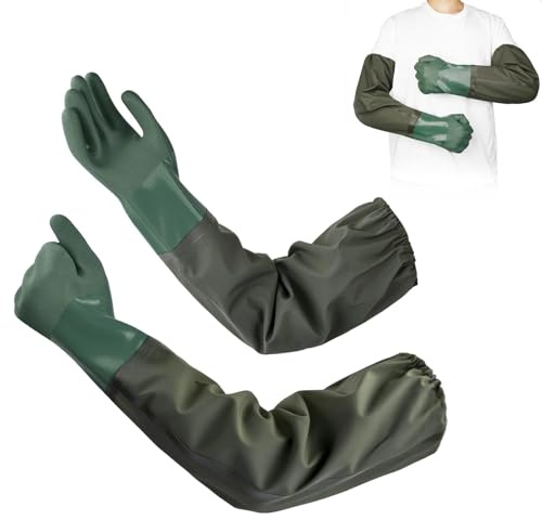 zingking 1 paio di guanti lunghi 70 cm guanti da cucina in gomma guanto protezione chimica impermeabile antiscivolo per pulizia stagno industria agricoltura pesca costruzione