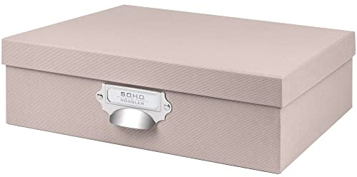 Rössler 1343452580 – S.O.H.O. Förvaringslåda med handtag och skrivbar insticksskylt, pulver, 337 x 105 x 225 mm, 1 st