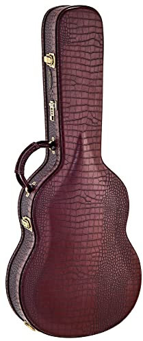 Ortega Guitars Pro Guitar Hardcase - Thinline - Tasche für Klassische Gitarre - Kroko Optik - Höhe 107 cm - Vinyl, Braun (OCCPRO-T)