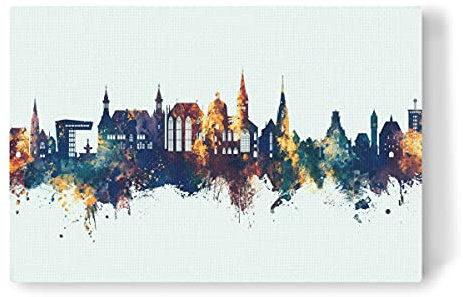 artboxONE Leinwand 150x100 cm Städte Aachen Germany Skyline Winter von Michael Tompsett