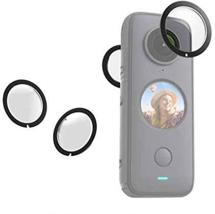 POFET Protectores de Lente Dual para Insta360 One X2 PC Funda Protectora para Insta 360 One X2 Accesorio de cámara de acción panorámica