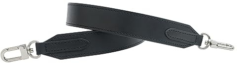 Senral Breit Schulterriemen Schwarz Echte Leder Taschengurt Handtaschenriemen Tragerieme 30 mm Kompatibel mit Monogram Azur Graceful mm,pm,Artsy(Black Strap Silver HD)