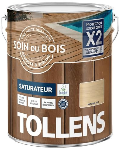 Tollens Saturateur - Ultra Résistant - Adhérence Renforcée - Protège et Décore - Satin - Naturel - 2,5 L