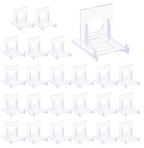 YILANJIN 24 Pezzi Poggia Piatti da Esposizione, Porta Piatti da Esposizione, Cavalletti per espositori, Supporto Cavalletto Decorativo in Plastica Trasparente,Espositore Regolabile in Acrilico