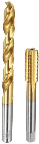 QUARKZMAN Gewindebohrer und Bohrer Set, M12 x 1,25 Gerade Nut Gewindeschneidschraube & 10,8 mm Spiralbohrer, Titanbeschichtetes HSS-6542 Gewindeschneidwerkzeug-Set