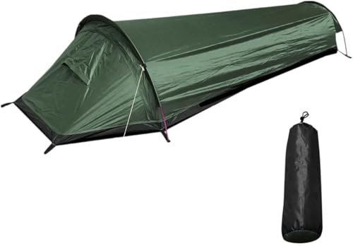 Trekkingzelt für 1 Person, Campingzelt, Ultraleicht, Tunnelzelt, wasserdicht, Zelt für Trekking, EIN-Mann, Wanderzelt, auch mit Trekkingstöcken aufstellb (grün)