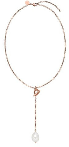 Purelei® Y-Kette mit Perlen-Anhänger – Abnehmbarer Anhänger mit Knebelverschluss – 18K vergoldet Edelstahl – Verstellbar 40–45 cm – Eleganter Aloha-Style mit Seashell Perle (Rosegold)