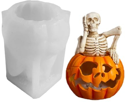 - Skull Candle Mould - Skull-shaped Halloween Candle Moulds, Handmade Decoration for Cakes, Biscuits, Chocolate, Dessert Table Decoration