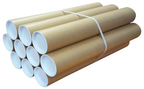 Schott Packaging 5x A1 Postal Tubes with End Caps (630x76mm | 25x3inch) - Cardboard Tube Mailers for Packing, Storing & Shipping Posters, Charts, Blueprints, Maps, Artwork & Other Rolled Documents
