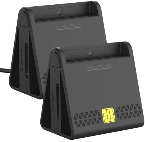 Xystec Chip-Kartenleser: 2er-Set USB-Chipkartenleser für Smart-, SIM- und Speicher-Karten, HBCI (Externer Kartenleser, extern)