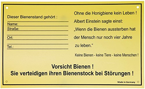 Schild Bienenstand für Imker zur Kennzeichnung der Außenstände